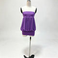 Strapless Bubble Hem Mini Dress, Purple Tube Bodycon Party Dress