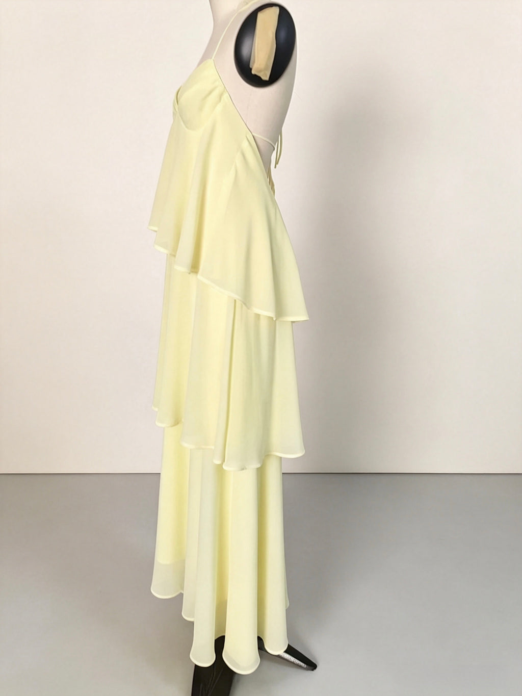 Halter Tiered Chiffon Maxi Dress, Backless Long Dress | Wholesale Women Evening Dress